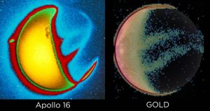 Apollo 16 UV image comparison with GOLD UV image